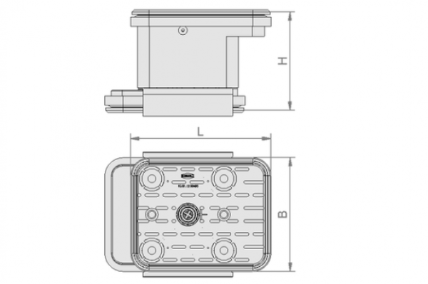 Schmalz Blocksauger VCBL-K2 140 x 115 mm, Höhe 75 mm, mit Tastventil