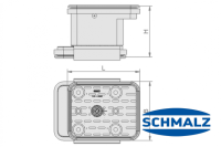 Schmalz Blocksauger VCBL-K2 140 x 115 mm, Höhe 75...