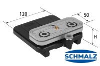Schmalz Blocksauger VCBL-S1 120 x 50 mm, Höhe 32,7 mm, mit Tastventil  und Schlauchanschluss
