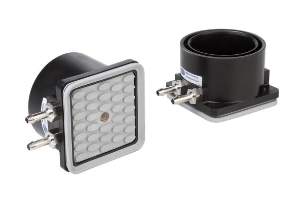 Schmalz Mono-Base ISMB-G 80 x 80 x 55 mm beim Einsatz mit Standard-Sauger-Cups (H=85 mm inkl. Cup)