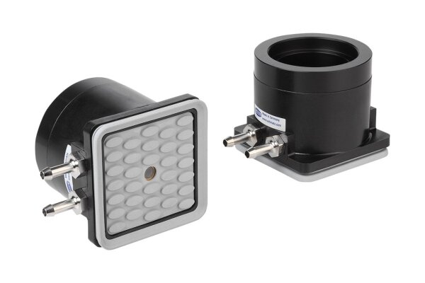 Schmalz Mono-Base ISMB-G 80 x 80 x 70 mm beim Einsatz mit Standard-Sauger-Cups (H=100 mm inkl. Cup)