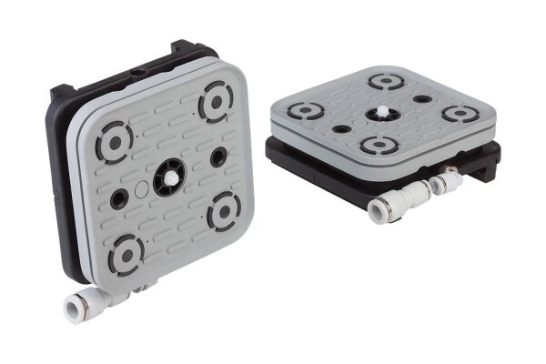 Schmalz Blocksauger VCBL-S1 120 x 120 mm, Höhe 32,7 mm, mit Tastventil und Schlauchanschluss