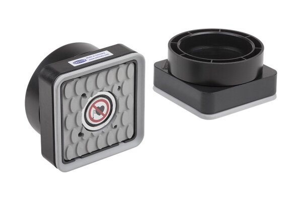 Schmalz Mono-Base ISMB H = 42 mm beim Einsatz mit Steel-Plate u. Adapter-Plate (2-Kreis)