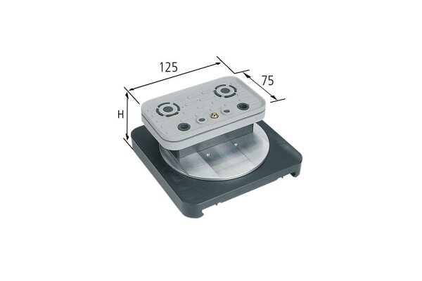 Schmalz Blocksauger VCBL-S1 125 x 75 mm, Höhe 32,7 mm, drehbar, mit Tastventil
